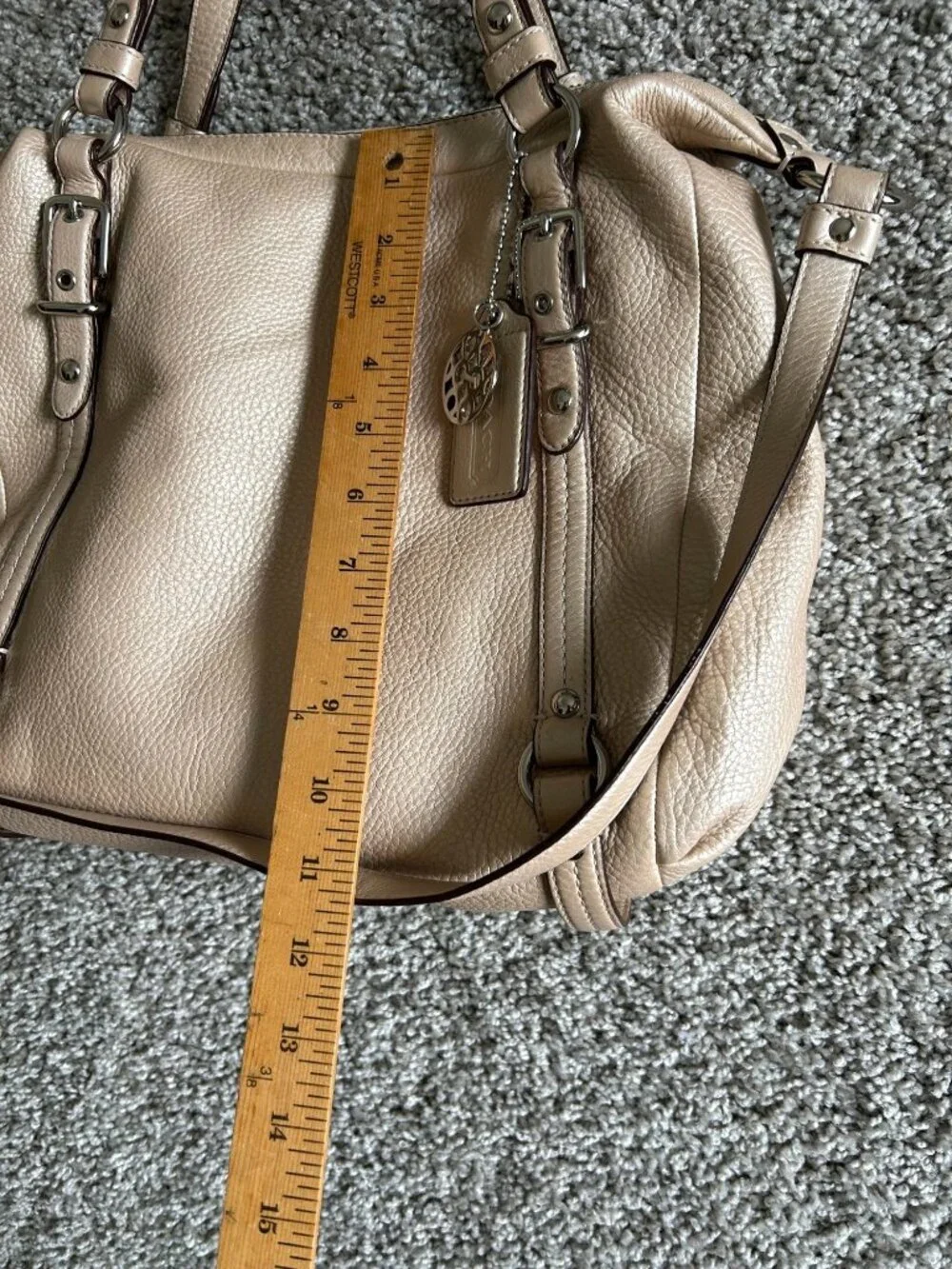 Y2K Coach Women's Pebbled Leather Satchel Handbag With Adjustable Strap